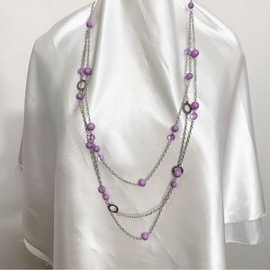 PAPARAZZI NWT triple strand bead & chain medium length necklace,bonus earrings
